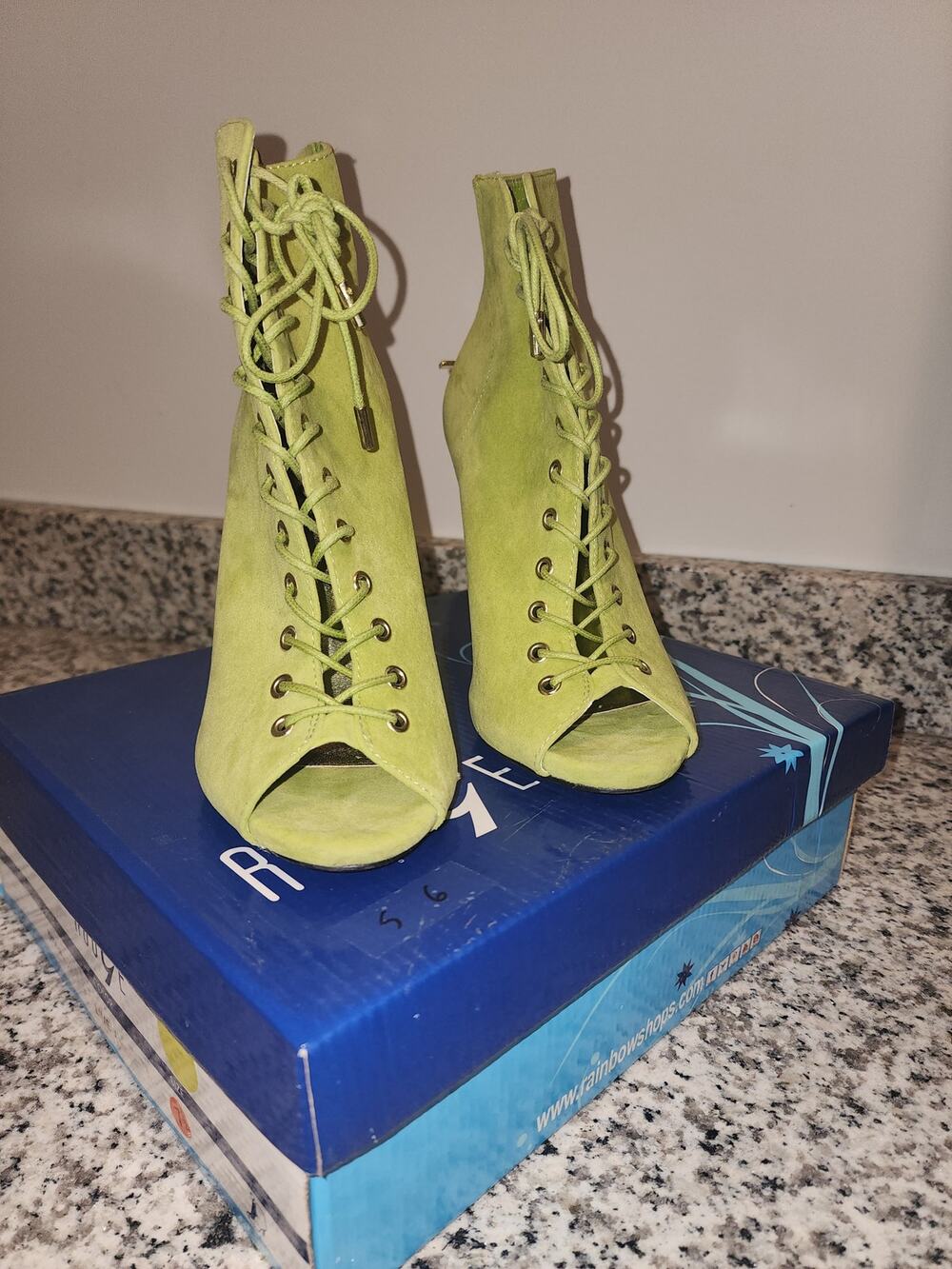 Rouge Perton-63 Lime Green Dress Bootie Heels